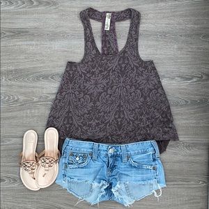 ❤️ Free People Brown Lace Tank with Bead Details NWT